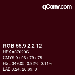 Color code: RGB 55.9 2.2 12 | qconv.com