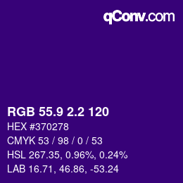 カラーコード: RGB 55.9 2.2 120 | qconv.com