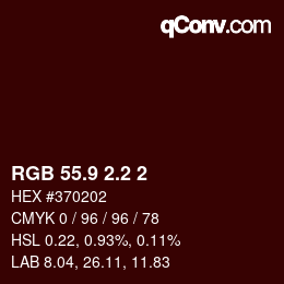 カラーコード: RGB 55.9 2.2 2 | qconv.com