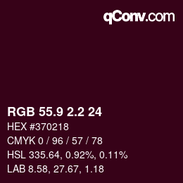 カラーコード: RGB 55.9 2.2 24 | qconv.com