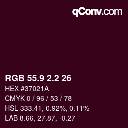 Farbcode: RGB 55.9 2.2 26 | qconv.com