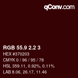 カラーコード: RGB 55.9 2.2 3 | qconv.com