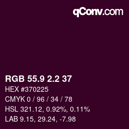 カラーコード: RGB 55.9 2.2 37 | qconv.com