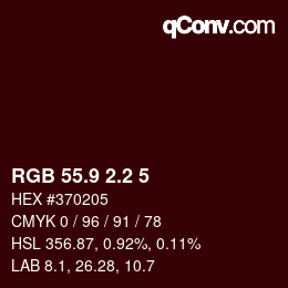 Color code: RGB 55.9 2.2 5 | qconv.com