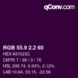 カラーコード: RGB 55.9 2.2 60 | qconv.com