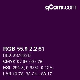 カラーコード: RGB 55.9 2.2 61 | qconv.com