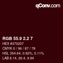 Color code: RGB 55.9 2.2 7 | qconv.com