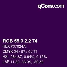 カラーコード: RGB 55.9 2.2 74 | qconv.com