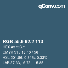 Color code: RGB 55.9 92.2 113 | qconv.com
