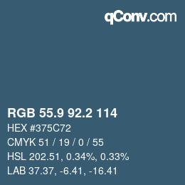 Color code: RGB 55.9 92.2 114 | qconv.com