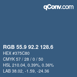 カラーコード: RGB 55.9 92.2 128.6 | qconv.com
