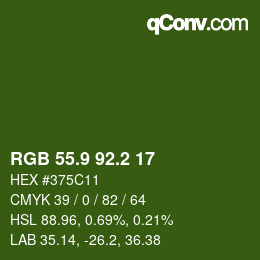 カラーコード: RGB 55.9 92.2 17 | qconv.com