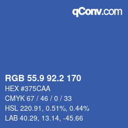 Color code: RGB 55.9 92.2 170 | qconv.com
