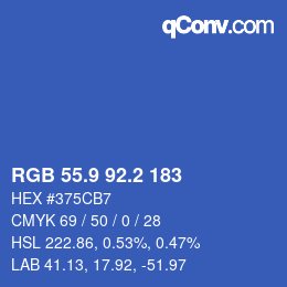 カラーコード: RGB 55.9 92.2 183 | qconv.com
