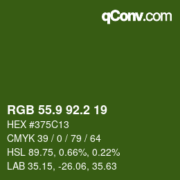 カラーコード: RGB 55.9 92.2 19 | qconv.com