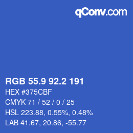 Color code: RGB 55.9 92.2 191 | qconv.com