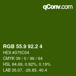 カラーコード: RGB 55.9 92.2 4 | qconv.com