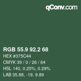 Color code: RGB 55.9 92.2 68 | qconv.com
