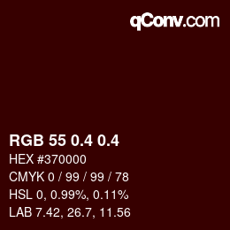 カラーコード: RGB 55 0.4 0.4 | qconv.com
