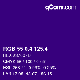 カラーコード: RGB 55 0.4 125.4 | qconv.com