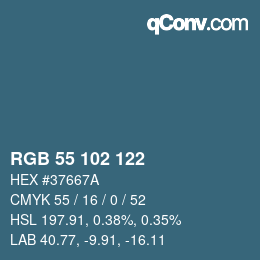 Código de color: RGB 55 102 122 | qconv.com