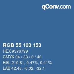 Color code: RGB 55 103 153 | qconv.com
