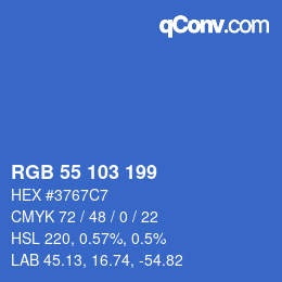 Color code: RGB 55 103 199 | qconv.com