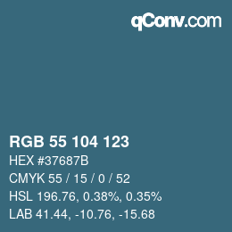 Color code: RGB 55 104 123 | qconv.com