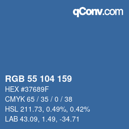 颜色代码: RGB 55 104 159 | qconv.com