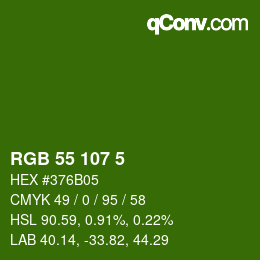 颜色代码: RGB 55 107 5 | qconv.com