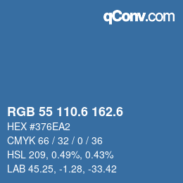 カラーコード: RGB 55 110.6 162.6 | qconv.com