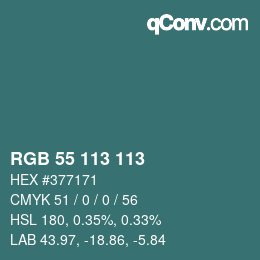 Color code: RGB 55 113 113 | qconv.com