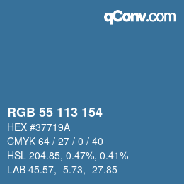 Color code: RGB 55 113 154 | qconv.com