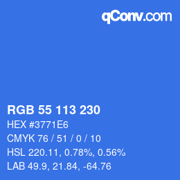 Color code: RGB 55 113 230 | qconv.com