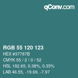 Farbcode: RGB 55 120 123 | qconv.com