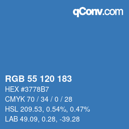 Farbcode: RGB 55 120 183 | qconv.com