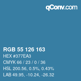 Color code: RGB 55 126 163 | qconv.com