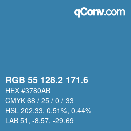 カラーコード: RGB 55 128.2 171.6 | qconv.com