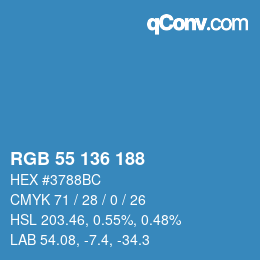 Color code: RGB 55 136 188 | qconv.com
