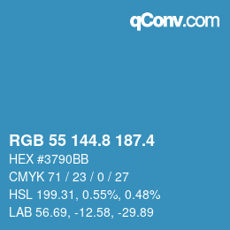 カラーコード: RGB 55 144.8 187.4 | qconv.com