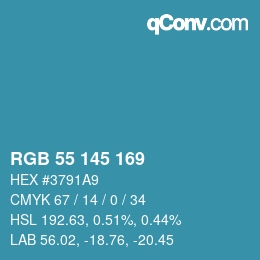 Color code: RGB 55 145 169 | qconv.com
