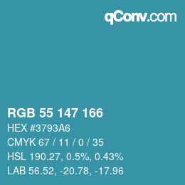 Color code: RGB 55 147 166 | qconv.com