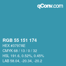 Color code: RGB 55 151 174 | qconv.com