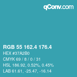 カラーコード: RGB 55 162.4 176.4 | qconv.com