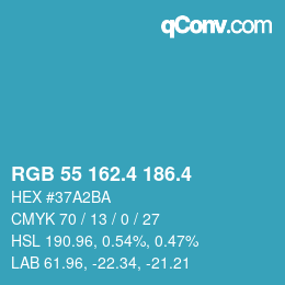 カラーコード: RGB 55 162.4 186.4 | qconv.com