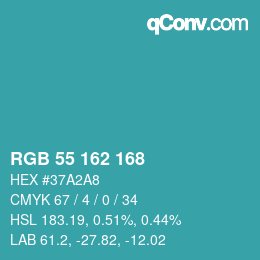 Color code: RGB 55 162 168 | qconv.com