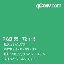 Color code: RGB 55 172 115 | qconv.com