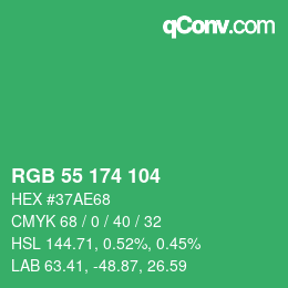 Color code: RGB 55 174 104 | qconv.com