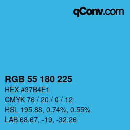 Color code: RGB 55 180 225 | qconv.com