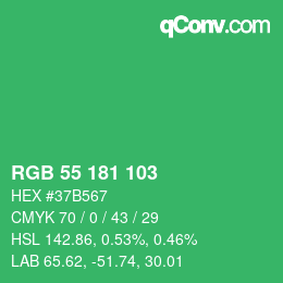 Color code: RGB 55 181 103 | qconv.com